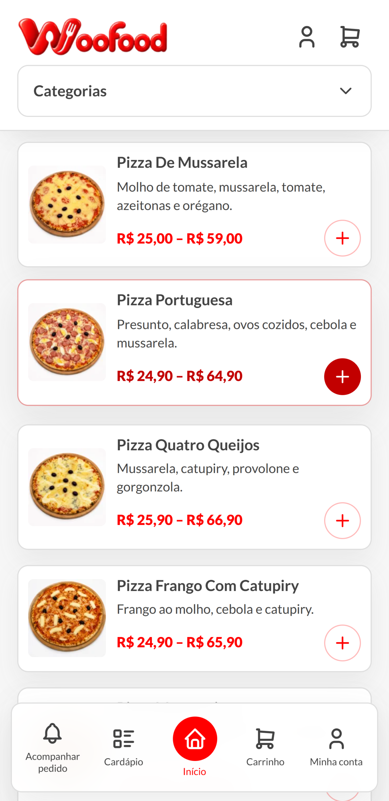 Cliente escolhe os produtos