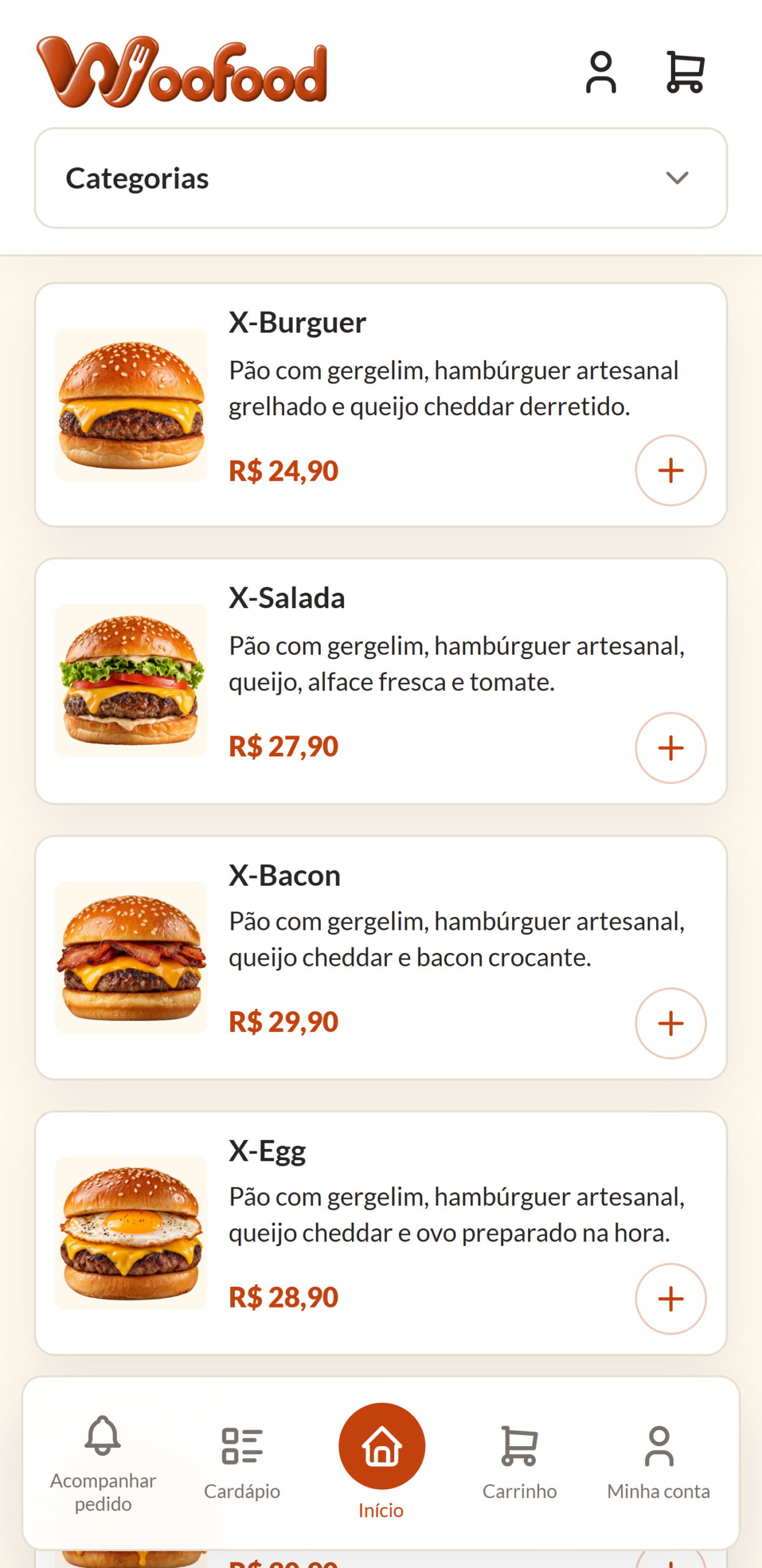 Cliente escolhe os produtos