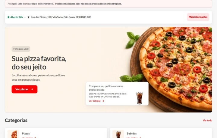 Loja WooFood com o tema Modern